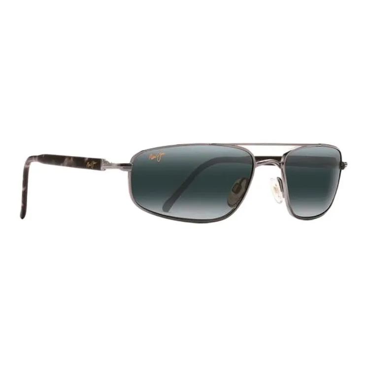 Maui Jim Acetate Metal Alloy Silicone Aviator Sunglasses Unisex Silver-1