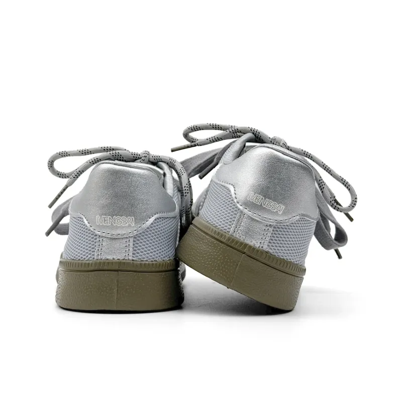 Mengsai Breathable Lightweight Height Increasing Low-Top Casual Shoes Women's Silver-2