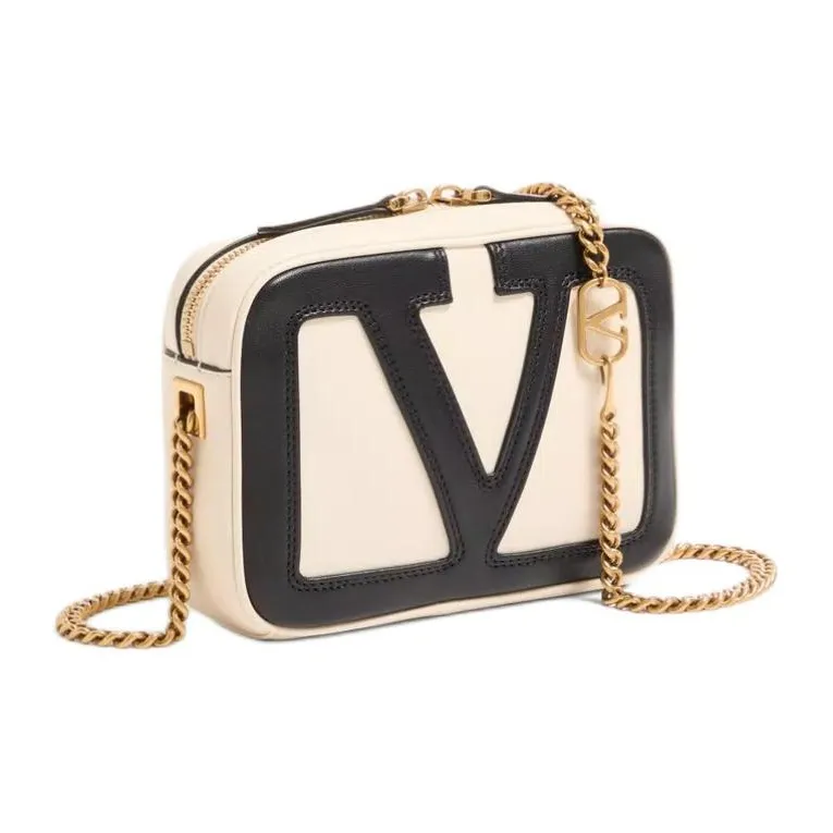 Valentino GARAVANI Leather Shoulder Bag Women's Yellow & Black-1