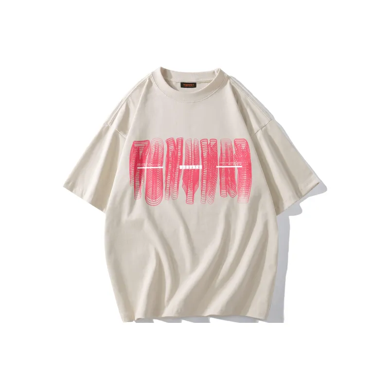 TONYKRZ T Shirts Unisex Light Beige Apricot-0
