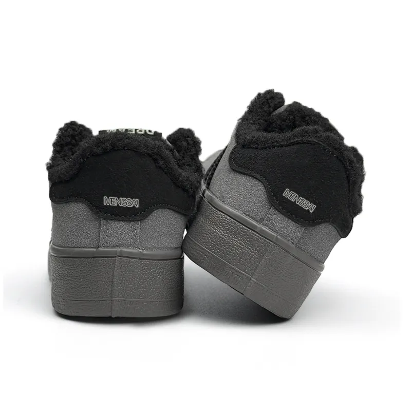 Mengsai Thermal Slip Resistant Low Top Skateboard Shoes Women's Black Warrior-3