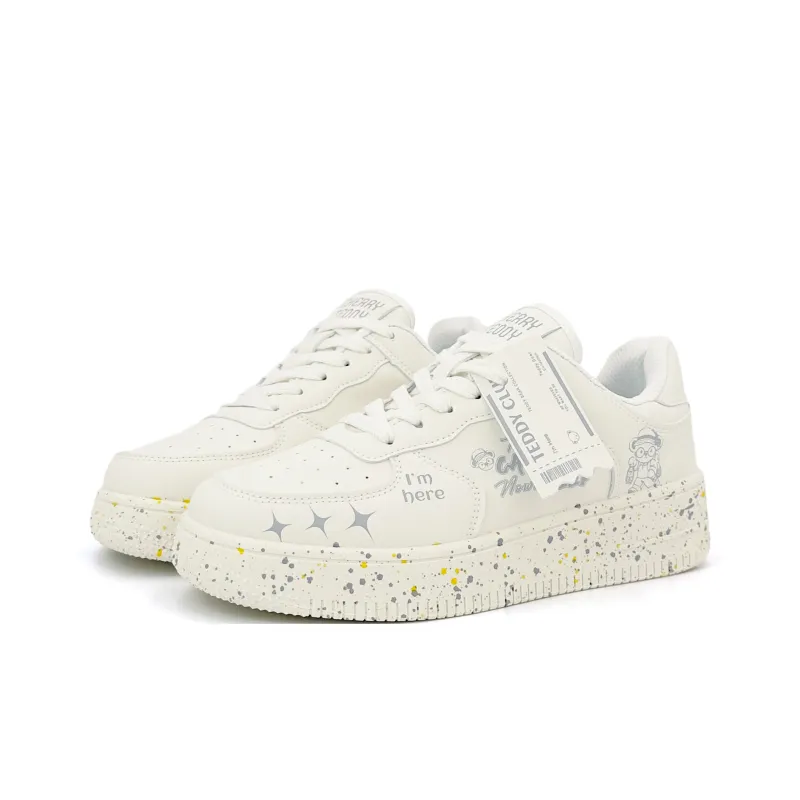 Teddy Bear Collection Low Top Skateboard Shoes Women's Ecru-3