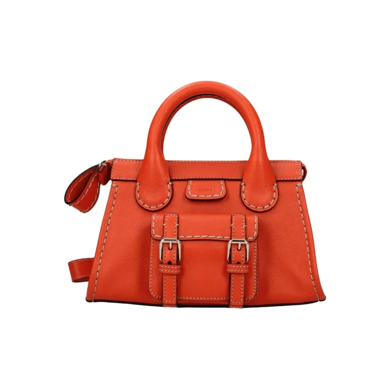 Chloe Chloé Handbag Edith Cow Leather Handbag Medium Size Women's Orange-1