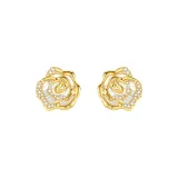 Blossom Rose White Mother of Pearl Stud Earrings (Gold)