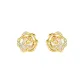 Blossom Rose White Mother of Pearl Stud Earrings (Gold)