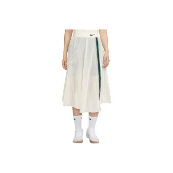 Nike Court Slam SS25 Casual Long Skirt Women's Light Ivory White/Black