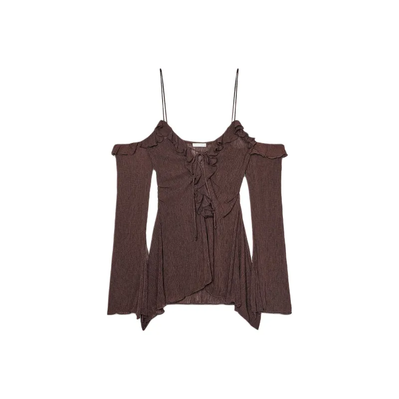 ZARA T Shirts Women's Brown-0