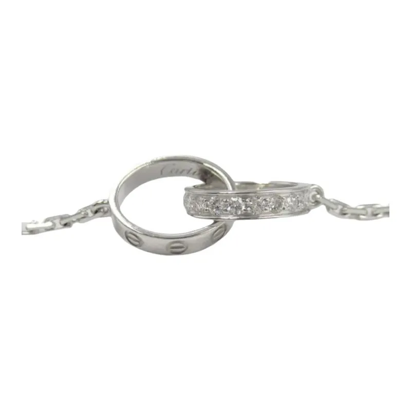 Cartier 2010s 18K White Gold Baby Love Diamonds Necklace-2