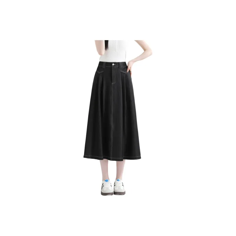 SITOL Denim Short Skirts Women's Dark Blue-7