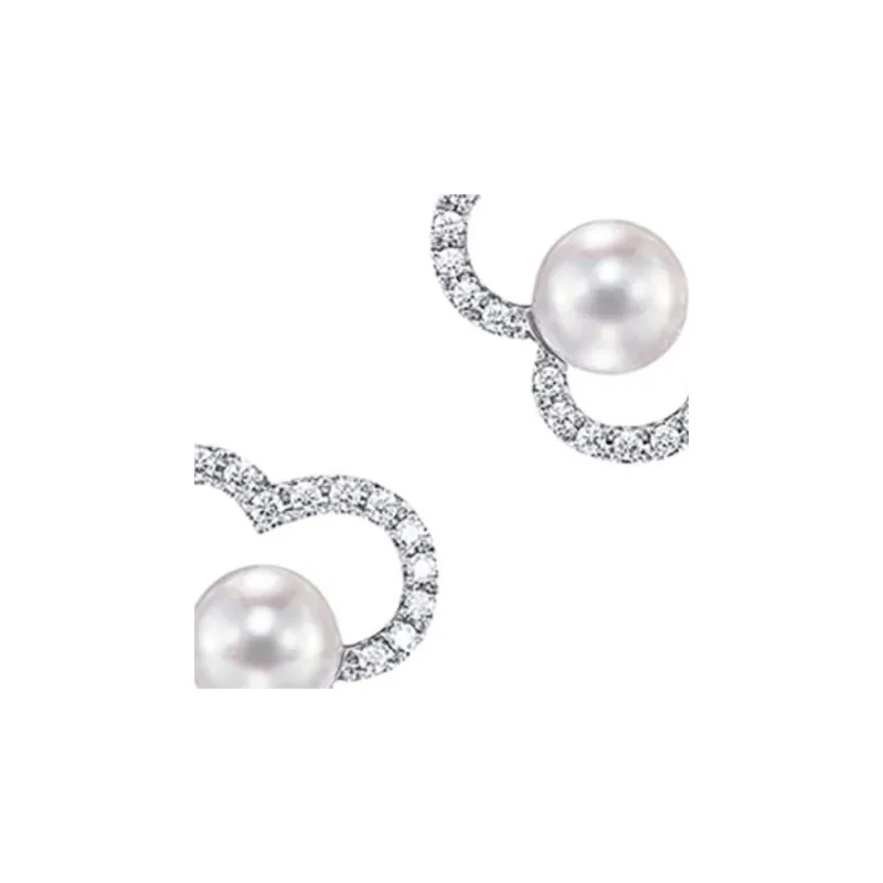 TASAKI 18K White Gold Earrings Unisex Silver-2