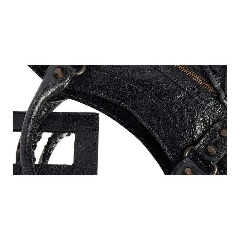 Balenciaga Le City Arena Historic Lambskin Shoulder Bag, Crossbody Bag, Handbag Women's Black-4