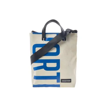 FREITAG Design Tote Bag, Shopping Bag, Shoulder Bag, Crossbody Bag, Handbag Unisex Blue & White