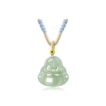 Lao Feng Xiang Hetian Jade Necklaces Green Jade Unisex