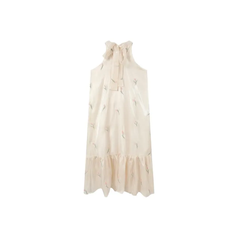 DOKZB Sleeveless Dresses Women's Apricot-1