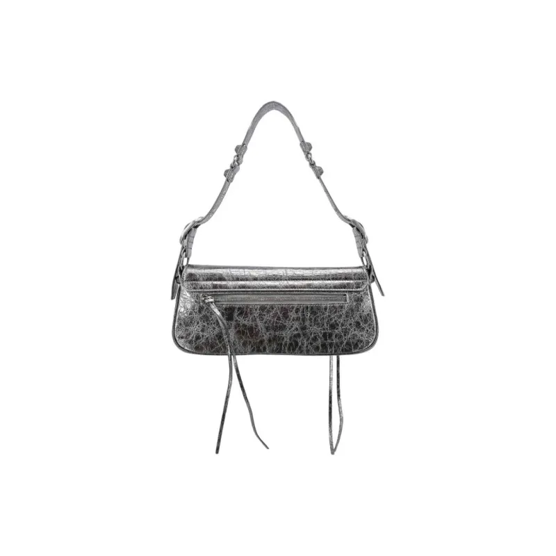Balenciaga Calfskin Shoulder Bag Women's Silver-2