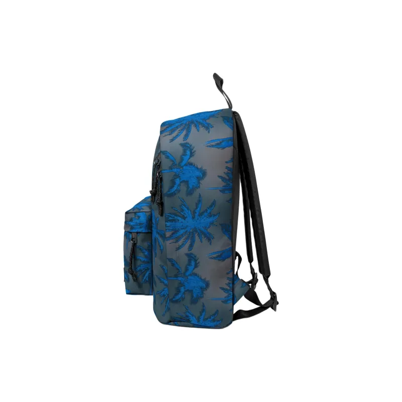 EASTPAK Leather Finish Backpack Unisex Blue Gray-1