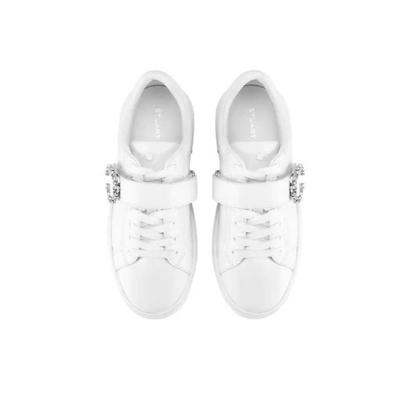 Stuart Weitzman/SW Gatsby Low Top Skateboard Shoes Women's White-4