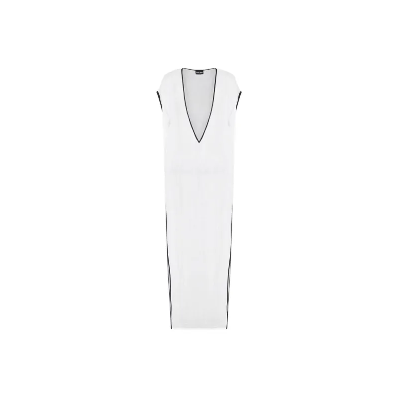 GIORGIO ARMANI Linen blend Mesh Long Dress-0