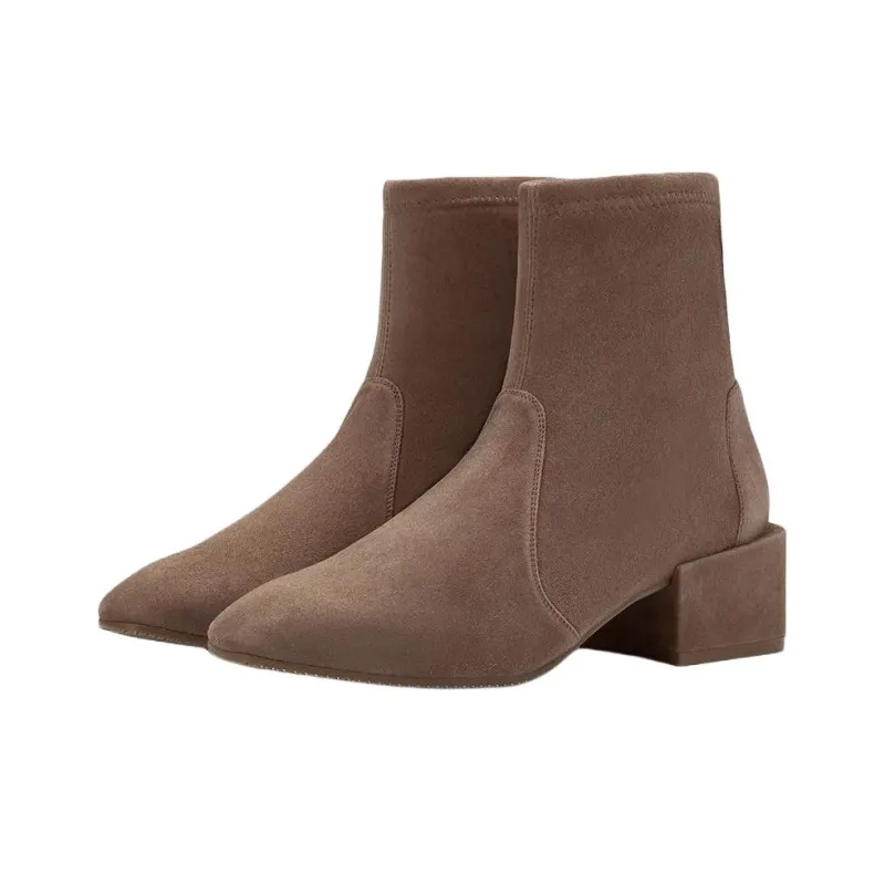 Stuart Weitzman/SW Accordion Ankle Boots 5cm Women's Brown-3