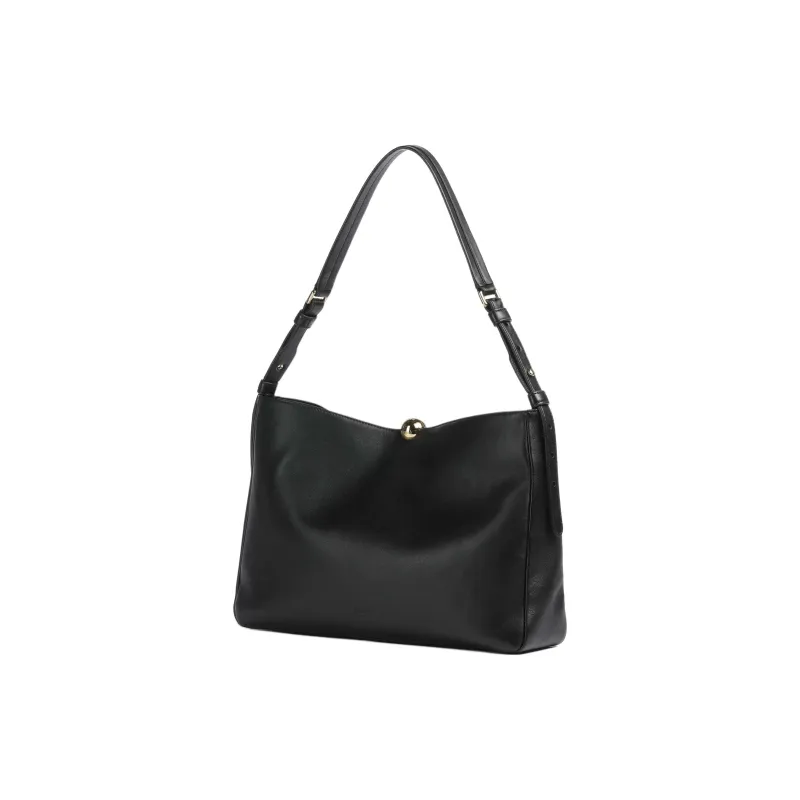 Furla Fine Grain Leather Shoulder Bag Women's Black-1