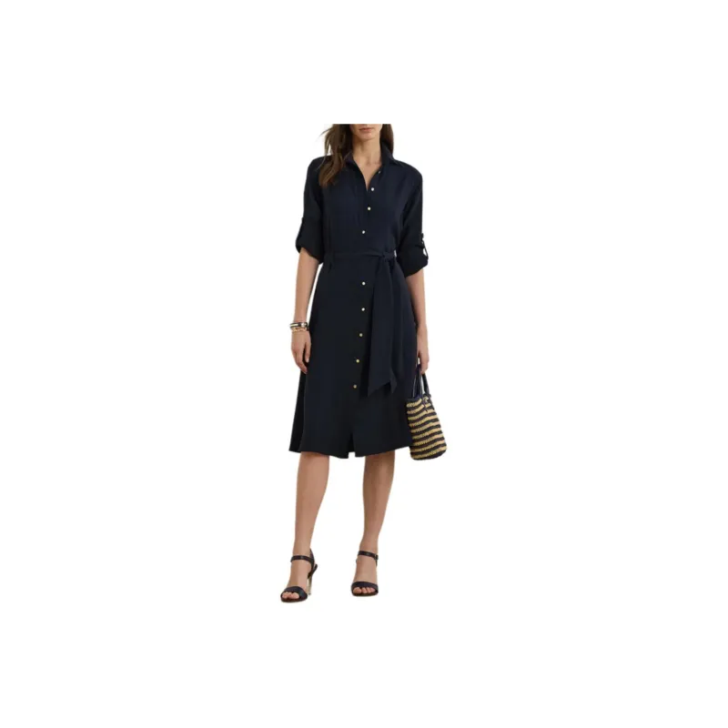 LAUREN RALPH LAUREN Long Sleeved Dress Women's Dark Blue-0
