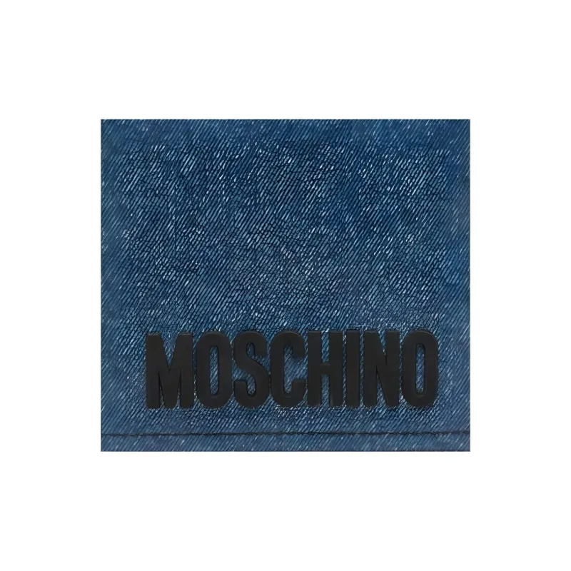 MOSCHINO Logo-lettering Denim Clutch Bag-2