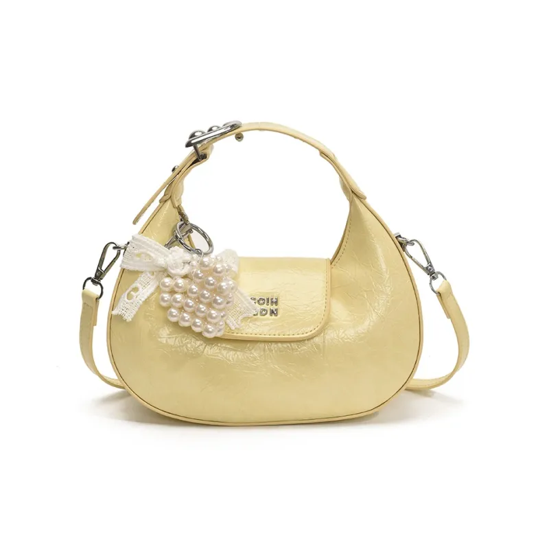 Meow In The Grass PU One Shoulder Handbag Women's Purple/Yellow/Silver/Black/White-6