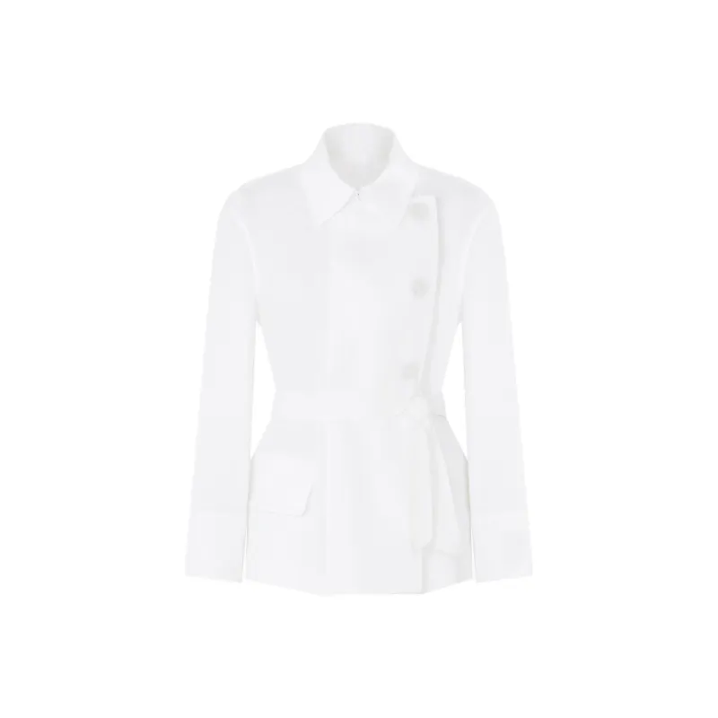 EMPORIO ARMANI Pure Linen Shirt Jacket With Panel-0