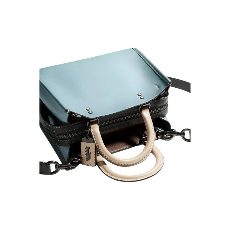 COACH Rogue Label Shoulder Bag, Crossbody Bag, Handbag Medium Size Women's Tin & Lead & Sage Green Multicolor-3