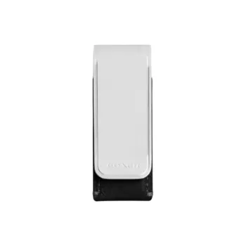 COACH Money Clip Natural Grain Leather Wallet Mini Men's White & Black