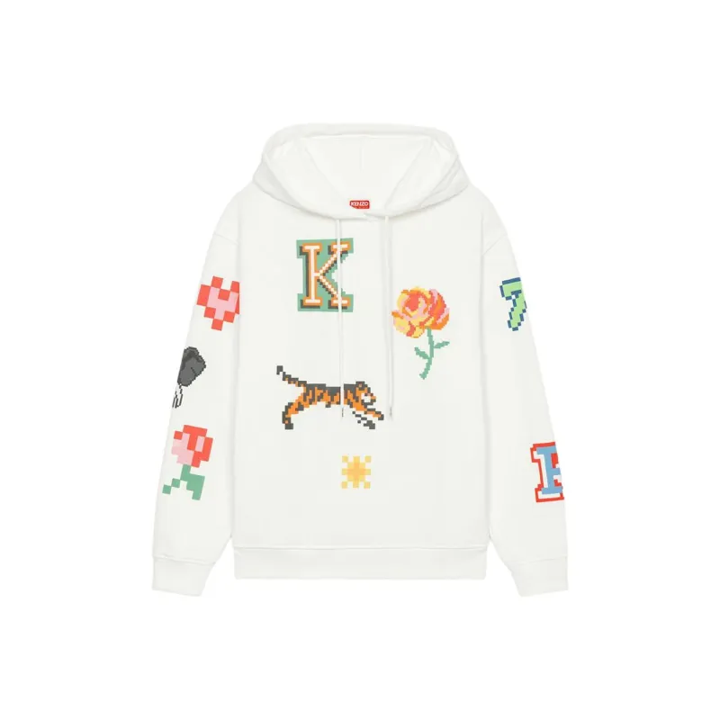 KENZO Pixel Hoodie 'Off White'-0
