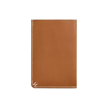 HERMES H Sellier Calfskin Card Holder Women's 21 Naturel Sable Light Tea Brown