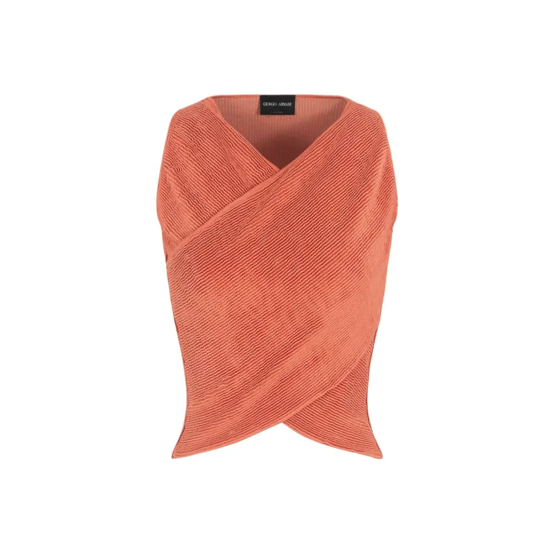 GIORGIO ARMANI Stretch Silk And Viscose Blend Bustier Top-0