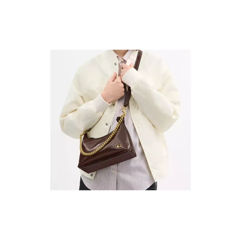 COACH Juliet Leather One Shoulder Handbag Tubas Women's Maple-4