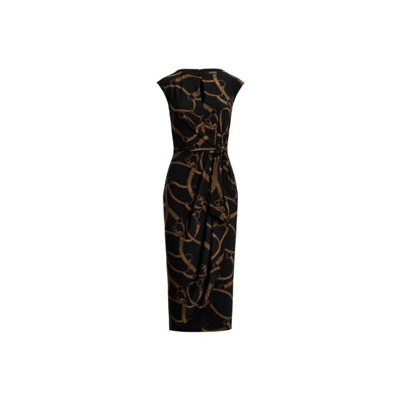 Polo Ralph Lauren Short Sleeved Dress Women's Black Brown-0