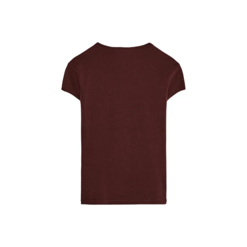 ZARA T Shirts Women's Burgundy Red-1