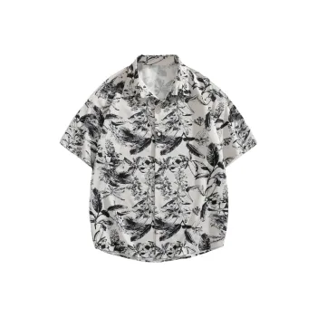 HOKLV Shirts Unisex Ink Shadow Flower Trail