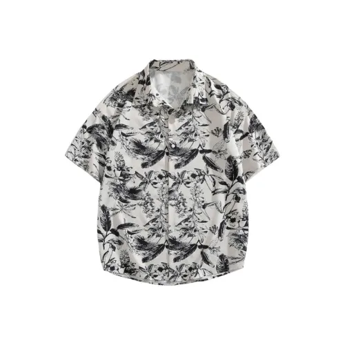 HOKLV Shirts Unisex Ink Shadow Flower Trail