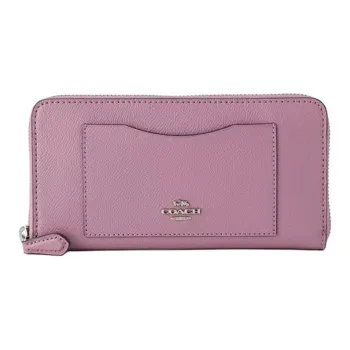 COACH Leather Wallet Trumpets Women's Light Purple