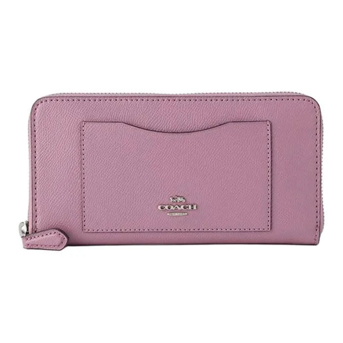 COACH Leather Wallet Trumpets Women's Light Purple-0