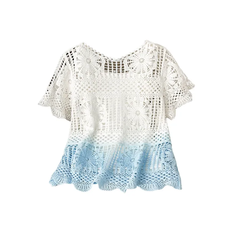 TOUCH Knitwear Women's White Blue Gradient-1