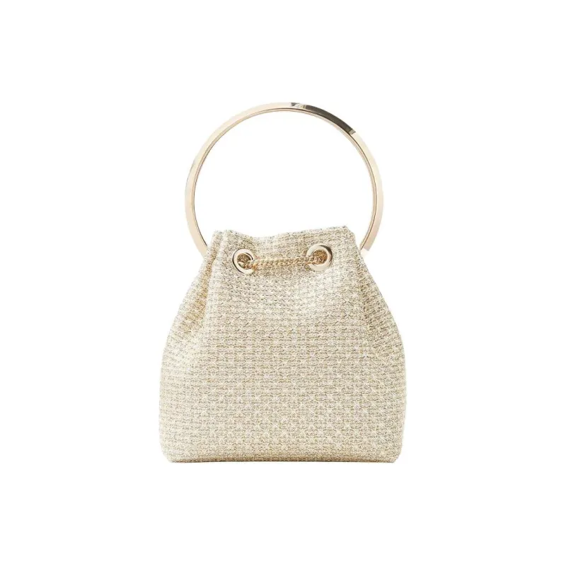 Jimmy Choo Mesh Design Handbag Women's Light Gold-1