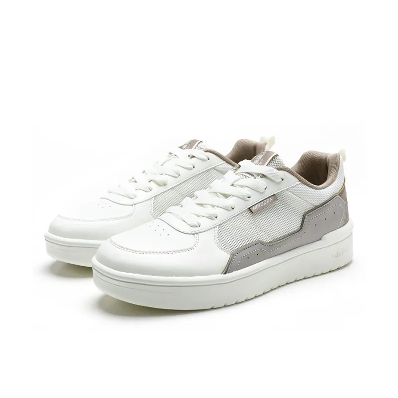QIAODAN Dry Slip Resistant And Breathable Low Top Skateboard Shoes Men's White Gray-2
