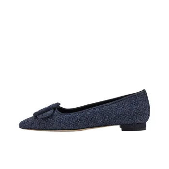 MANOLO BLAHNIK Maysalepumpflat Casual Single Shoes Women's Dark Blue