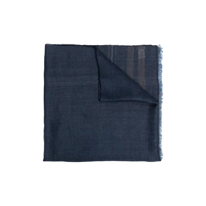 Brunello Cucinelli Linen Knit Scarves Men's Dark Blue-0