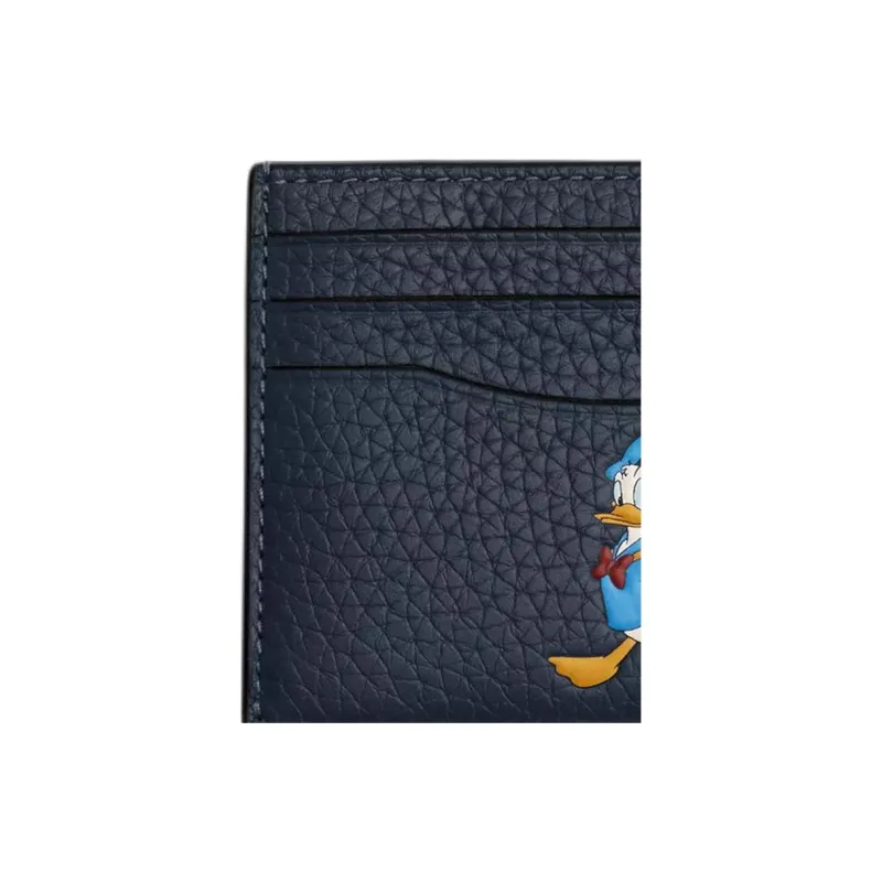 COACH Disney Collaboration Card Case Recycled Leather Card Slot Card Holder Men's Denim Blue-1