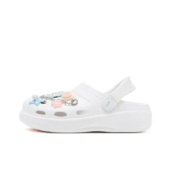 JOSINY Summer Petite Platform Height Increasing 5.4cm Outerwear Trendy Fashion Lazy Slip on Clogs Women's Ecru