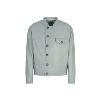 AMANI Leather Jacket Men's Blue Green