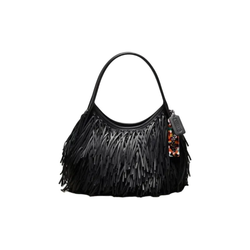 COACH Ergo Leather Handbag Medium Size Women's Black-0