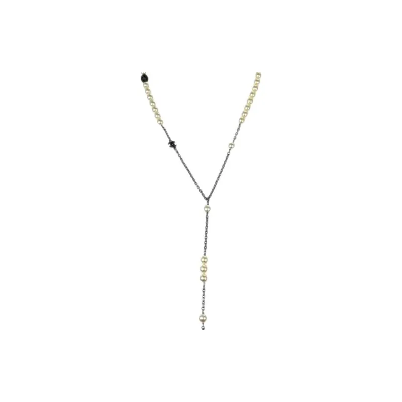 CHANEL 2005 Faux pearl Chain Necklace-2